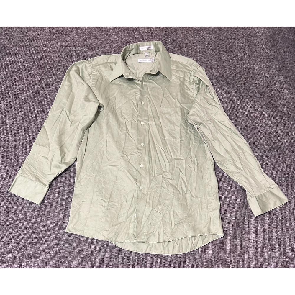 Geoffrey Beene Men's‎ L 16 34/35 Light Green Long Sleeve Shirt